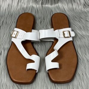 Ariellin White Strappy Italian Leather Sandals